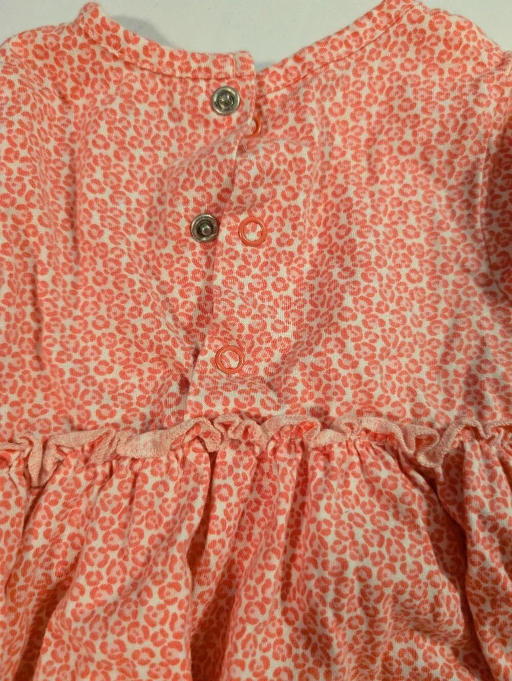 Carter's Girls Coral Pink Giraffe Print Dress with Bloomers Sz 12M